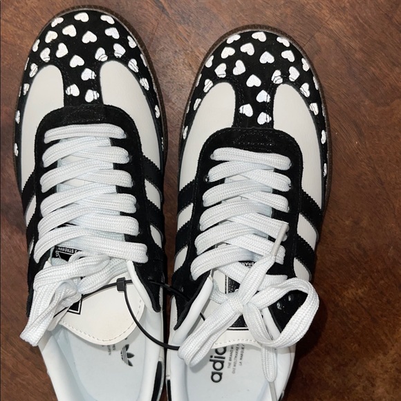 adidas Valentine’s Samba Black and White Heart Sneakers - Picture 11 of 12
